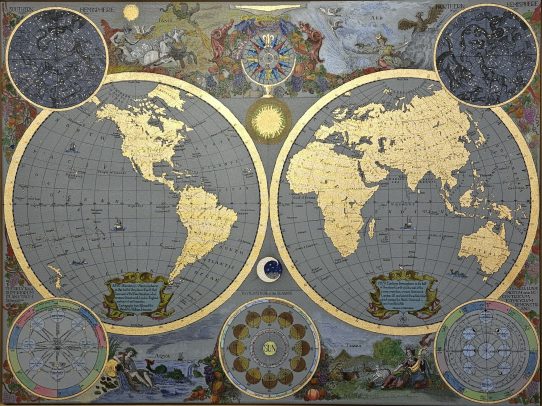 1870 Mappa Mundi by Marco Araldi